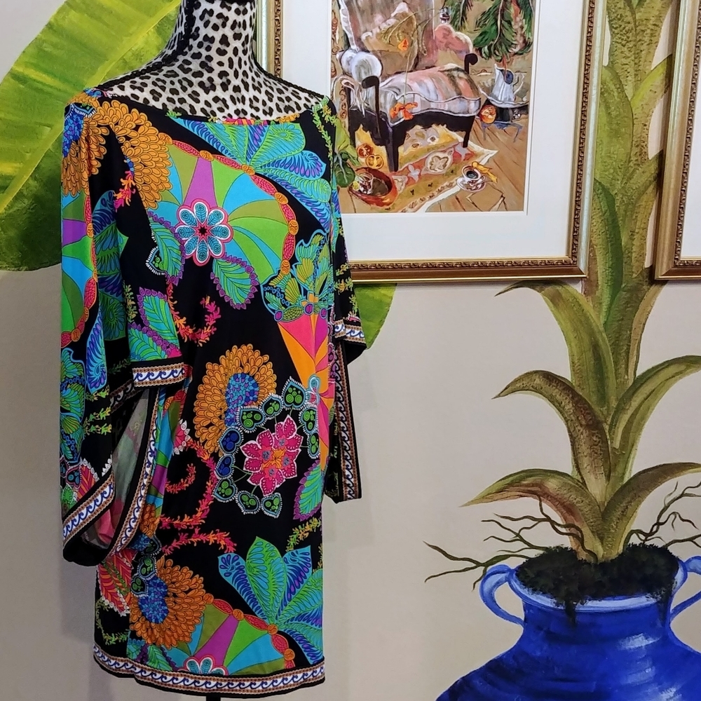 Trina Turk Dress L, Beach Cover, Tunic, $65